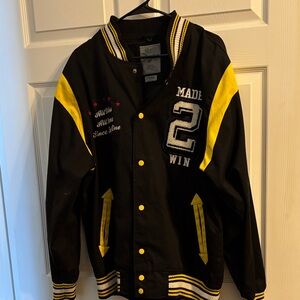 Men's Black and Yellow Varsity Jacket